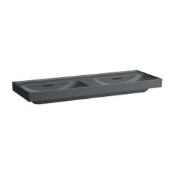 Laufen Doppelwaschtisch, MEDA, 460x1300x160mm, Mattgraphit, ohne Hahnloch, mit Ü... LAUFEN-H8141127581091 7612738067595 (Abb. 1)