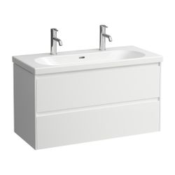 Laufen Waschtischunterbau LANI 442x984x515mm, Mattweiß, mit 2 Schubladen, Griffl... LAUFEN-H4035621122601 7612738041335 (Abb. 1)