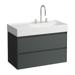 Laufen Waschtischunterbau LANI 448x882x515mm, Verkehrsgrau, 2 Schubladen, Griffl... LAUFEN-H4039621122661 7612738050429 (Abb. 1)