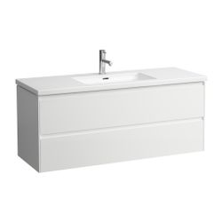 Laufen Waschtischunterbau LANI 471x1284x515mm, Mattweiß, 2 Schubladen, Griffleis... LAUFEN-H4041921122601 7612738051082 (Abb. 1)