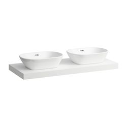 Laufen Waschtisch-Platte LANI 495x1185x65mm, Mattweiß, mit Ausschnitt links/rech... LAUFEN-H4046741122601 7612738048600 (Abb. 1)