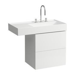 Laufen Waschtischunterbau Kartell 450x580x600mm, Mattweiß, 2 Schubladen, mit Pus... LAUFEN-H4075690336401 7612738930042 (Abb. 1)