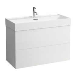 Laufen Waschtischunterbau Kartell 449x984x600mm, Mattweiß, 2 Schubladen, mit Pus... LAUFEN-H4076320336401 7612738013400 (Abb. 1)