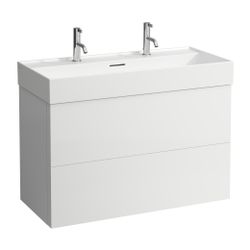 Laufen Waschtischunterbau Kartell 449x984x600mm, Mattweiß, 2 Schubladen, mit Pus... LAUFEN-H4076320336401 7612738013400 (Abb. 1)