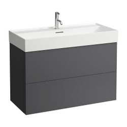 Laufen Waschtischunterbau Kartell 449x984x600mm, Schiefergrau, 2 Schubladen, mit... LAUFEN-H4076320336421 7612738013486 (Abb. 1)