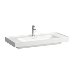 Laufen Waschtisch MEDA 460x1000x160mm, Weiß, Ablage links/rechts, 1 Hahnloch, mi... LAUFEN-H8101190001041 7612738062538 (Abb. 1)