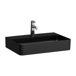Laufen Waschtisch VAL 420x600x155mm, Mattschwarz, 3 Hahnlöcher mit Überlauf... LAUFEN-H8102837161081 7612738041878 (Abb. 1)