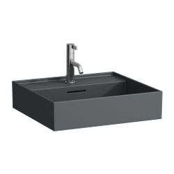 Laufen Aufsatzwaschtisch Kartell 460x500x145mm, Mattgraphit, 1 Hahnloch, mit Übe... LAUFEN-H8163327581041 7612738964658 (Abb. 1)