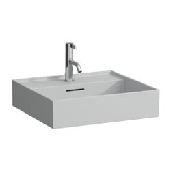 Laufen Aufsatzwaschtisch Kartell 460x500x145mm, Mattgrau, 1 Hahnloch, mit Überla... LAUFEN-H8163327591041 7612738916572 (Abb. 1)