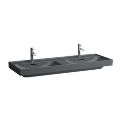Laufen Doppelwaschtisch, MEDA, 460x1300x160mm, Mattgraphit, 3 Hahnlöcher je Beck... LAUFEN-H8141127581081 7612738067540 (Abb. 1)