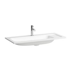 Laufen Möbelwaschtisch Slim, MEDA, 445x975x130mm, Mattweiß, aus Marbond, Ablage ... LAUFEN-H8141187571111 7612738097400 (Abb. 1)