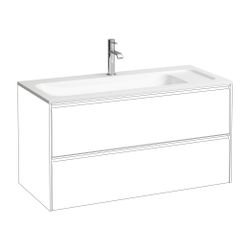 Laufen Möbelwaschtisch Slim, MEDA, 445x975x130mm, Mattweiß, aus Marbond, Ablage ... LAUFEN-H8141187571111 7612738097400 (Abb. 1)