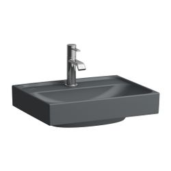 Laufen Aufsatzhandwaschbecken, MEDA, 350x450x130mm, Mattgraphit, 1 Hahnloch, mit... LAUFEN-H8161117581041 7612738062774 (Abb. 1)