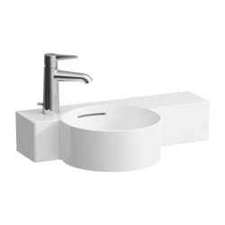 Laufen Handwaschbecken VAL 315x550x155mm, Mattweiß, 1 Hahnloch, links mit Überla... LAUFEN-H8152837571051 7612738943240 (Abb. 1)