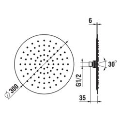 Laufen Regenbrause, rund, Durchmesser 300mm, Blassgold matt... LAUFEN-H3679810832321 7612738968953 (Abb. 1)