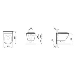 Laufen Tiefspül-WC Set wandhängend Lua, spülrandlos, Advanced, Silent Flush, Wei... LAUFEN-H8660820000001 7612738159511 (Abb. 1)