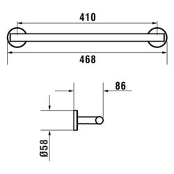 Laufen Handtuchstange Niara, Länge 45cm, Bohren oder Kleben, inkl. Schrauben, Ch... LAUFEN-H3810610040001 7612738104498 (Abb. 1)