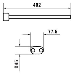 Laufen Handtuchstange Niara, Länge 40cm, schwenkbar, Bohren oder Kleben, inkl. S... LAUFEN-H3810610040011 7612738104504 (Abb. 1)