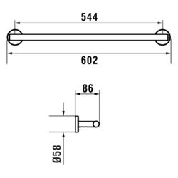 Laufen Handtuchstange Niara, Länge 60cm, Bohren oder Kleben, inkl. Schrauben, Bl... LAUFEN-H3810621650001 7612738104788 (Abb. 1)