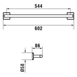 Laufen Handtuchstange Niara S, Länge 60cm, Bohren oder Kleben, inkl. Schrauben, ... LAUFEN-H3810720040001 7612738105013 (Abb. 1)
