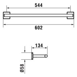 Laufen Handtuchstange doppelt Niara S, Länge 60cm, Bohren oder Kleben, inkl. Sch... LAUFEN-H3810720040021 7612738105037 (Abb. 1)