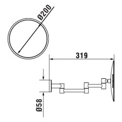 Laufen Vergrößerungs-Wandspiegel Niara 200x317x200mm, 3-fach Vergrößerung, Chrom... LAUFEN-H3860610040001 7612738106812 (Abb. 1)