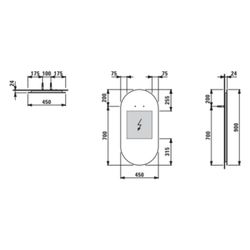 Laufen Spiegel Frame 25 450x25x900mm, oval, mit LED-Licht, für Lichtschalter... LAUFEN-H4443709000001 7612738151614 (Abb. 1)
