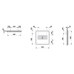 Laufen Spiegel Base 2.0 600x600mm, quadratisch, LED-Beleuchtung, 1 Sensorschalte... LAUFEN-H4443801084501 7612738151638 (Abb. 1)