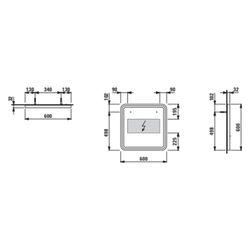 Laufen Spiegel Base 2.0 600x600mm, quadratisch, LED-Beleuchtung, 1 Sensorschalte... LAUFEN-H4443801084501 7612738151638 (Abb. 1)