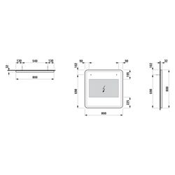 Laufen Spiegel Base 2.0 800x800mm, quadratisch, LED-Beleuchtung, 1 Sensorschalte... LAUFEN-H4443811084501 7612738151645 (Abb. 1)