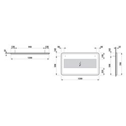 Laufen Spiegel Base 2.0 1200x700mm, eckig, LED-Beleuchtung, 1 Sensorschalter, Sc... LAUFEN-H4443831084501 7612738151669 (Abb. 1)
