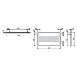 Laufen Spiegel Base 2.0 1200x700mm, eckig, LED-Beleuchtung, 1 Sensorschalter, Sc... LAUFEN-H4443831084501 7612738151669 (Abb. 1)