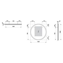 Laufen Spiegel Base 2.0 1000x1000mm, rund, LED-Beleuchtung, 1 Sensorschalter, Sc... LAUFEN-H4443921084501 7612738151690 (Abb. 1)