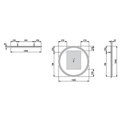 Laufen Spiegel Base 2.0 1000x1000mm, rund, LED-Beleuchtung, 1 Sensorschalter, Sc... LAUFEN-H4443921084501 7612738151690 (Abb. 1)