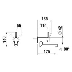 Laufen Unterputz-Wandmischer Twinplus Slim, Schwenkauslauf Ausladung 175mm für S... LAUFEN-HF505426100000 7612738995324 (Abb. 1)
