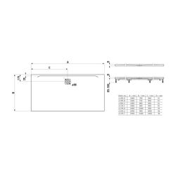 Laufen Duschwanne Laufen Pro 1000x1800x34mm, Betongrau, aus Marbond, Ablauf lang... LAUFEN-H2119560790001 7612738019228 (Abb. 1)