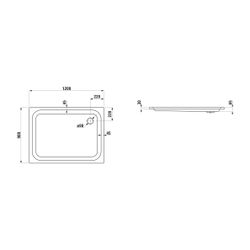 Laufen Duschwanne Platina 900x1200x65mm, Weiß, aus Stahl, Ablauf seitlich, inklu... LAUFEN-H2150330000401 7612738925840 (Abb. 1)