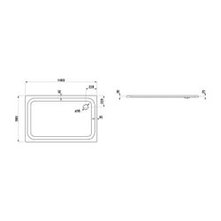 Laufen Duschwanne Platina 900x1400x25mm, Weiß, aus Stahl, Ablauf seitlich, inklu... LAUFEN-H2150340000401 7612738925888 (Abb. 1)