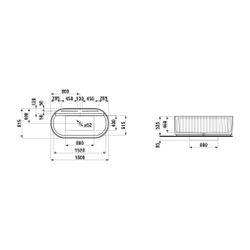 Laufen freistehende Badewanne Sonar 815x1600x535mm, Weiß, aus Marbond, ohne Hahn... LAUFEN-H2213420000001 7612738950217 (Abb. 1)