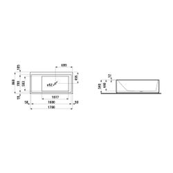 Laufen freistehende Badewanne Kartell, LED-Beleuchtung 860x1700x440mm, Weiß, aus... LAUFEN-H2233320006161 7612738299484 (Abb. 1)
