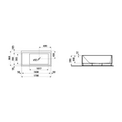 Laufen Badewanne Kartell, LED-Beleuchtung 860x1700x590mm, Weiß, Ecke rechts mit ... LAUFEN-H2233350006161 7612738299460 (Abb. 1)