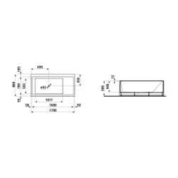 Laufen Badewanne Kartell, LED-Beleuchtung 860x1700x590mm, Weiß, Ecke links mit S... LAUFEN-H2243360006161 7612738299521 (Abb. 1)