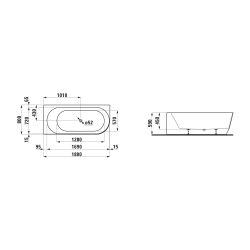 Laufen Badewanne Laufen Pro 800x1800x590mm, Weiß, aus Marbond, Eckversion links... LAUFEN-H2449560000001 7612738957360 (Abb. 1)