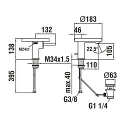 Laufen Einhebel-Waschtischmischer mit Deko-Disk, transparent, Kartell Festauslau... LAUFEN-H3113310041111 7612742481158 (Abb. 1)