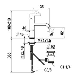Laufen Einhebel-Waschtischmischer Kartell Festauslauf Ausladung 135mm, ohne Abla... LAUFEN-H3113310901201 7612742524640 (Abb. 1)