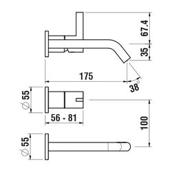 Laufen 2-Loch Einhebel-Waschtischmischer, Unterputz, Kartell für Simibox 2-Point... LAUFEN-H3113360901201 7612742512982 (Abb. 1)