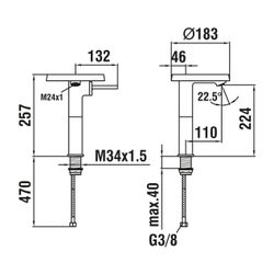 Laufen Einhebel-Waschtischmischer, ohne Ablaufventil, hohe Ausf. Kartell Festaus... LAUFEN-H3113380831201 7612738031558 (Abb. 1)