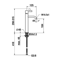 Laufen Einhebel-Waschtischmischer, ohne Ablaufventil, hohe Ausf. Kartell Festaus... LAUFEN-H3113380901201 7612742513118 (Abb. 1)