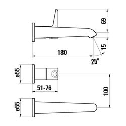 Laufen 2-Loch Einhebel-Waschtischmischer, Unterputz, Pure für SimiBox 2-Point Fe... LAUFEN-HF901722100000 7612738997687 (Abb. 1)