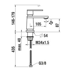 Laufen Einhebel-Waschtischmischer The New Classic Festauslauf Ausladung 105mm, C... LAUFEN-HF900502100000 7612738996802 (Abb. 1)